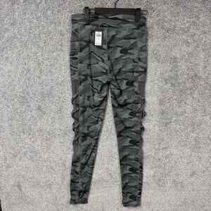 MM Leggings Women S/M 27x27 Green Camo High Rise Lattice Activewear Gorpcore NWT